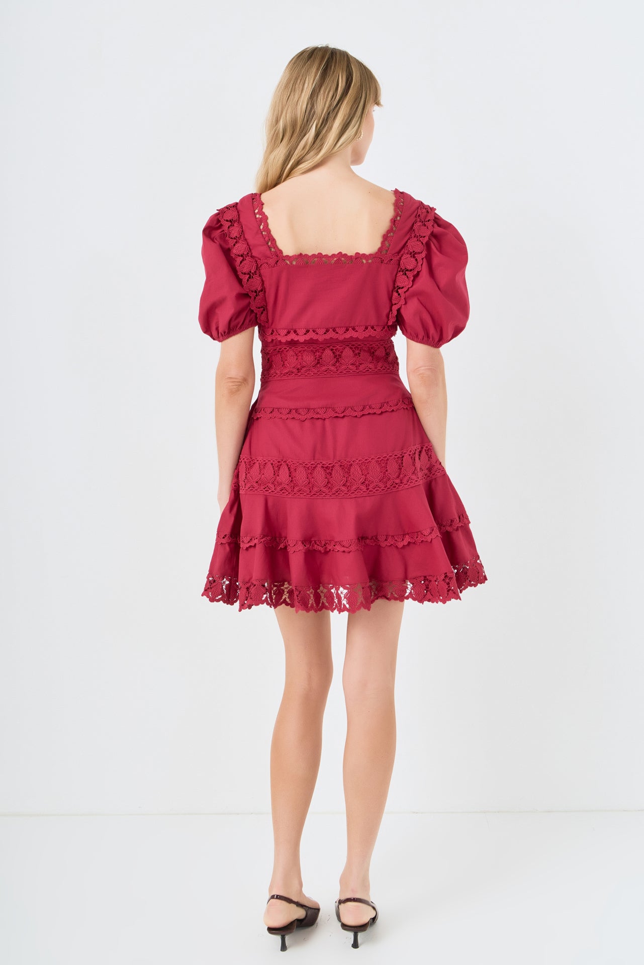 ENDLESS ROSE - Lace Fit-and-Flare Mini Dress - DRESSES available at Objectrare