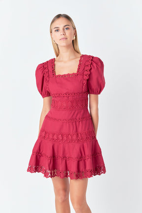 ENDLESS ROSE - Endless Rose -Lace Fit-and-Flare Mini Dress - DRESSES available at Objectrare