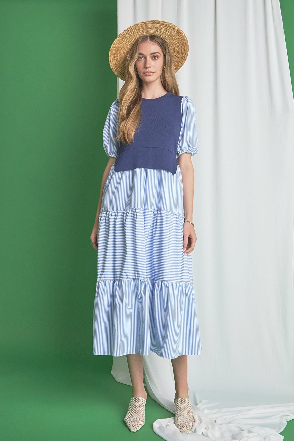 ENGLISH FACTORY - English Factory - Tiered Mixed Media Maxi Dress - DRESSES available at Objectrare