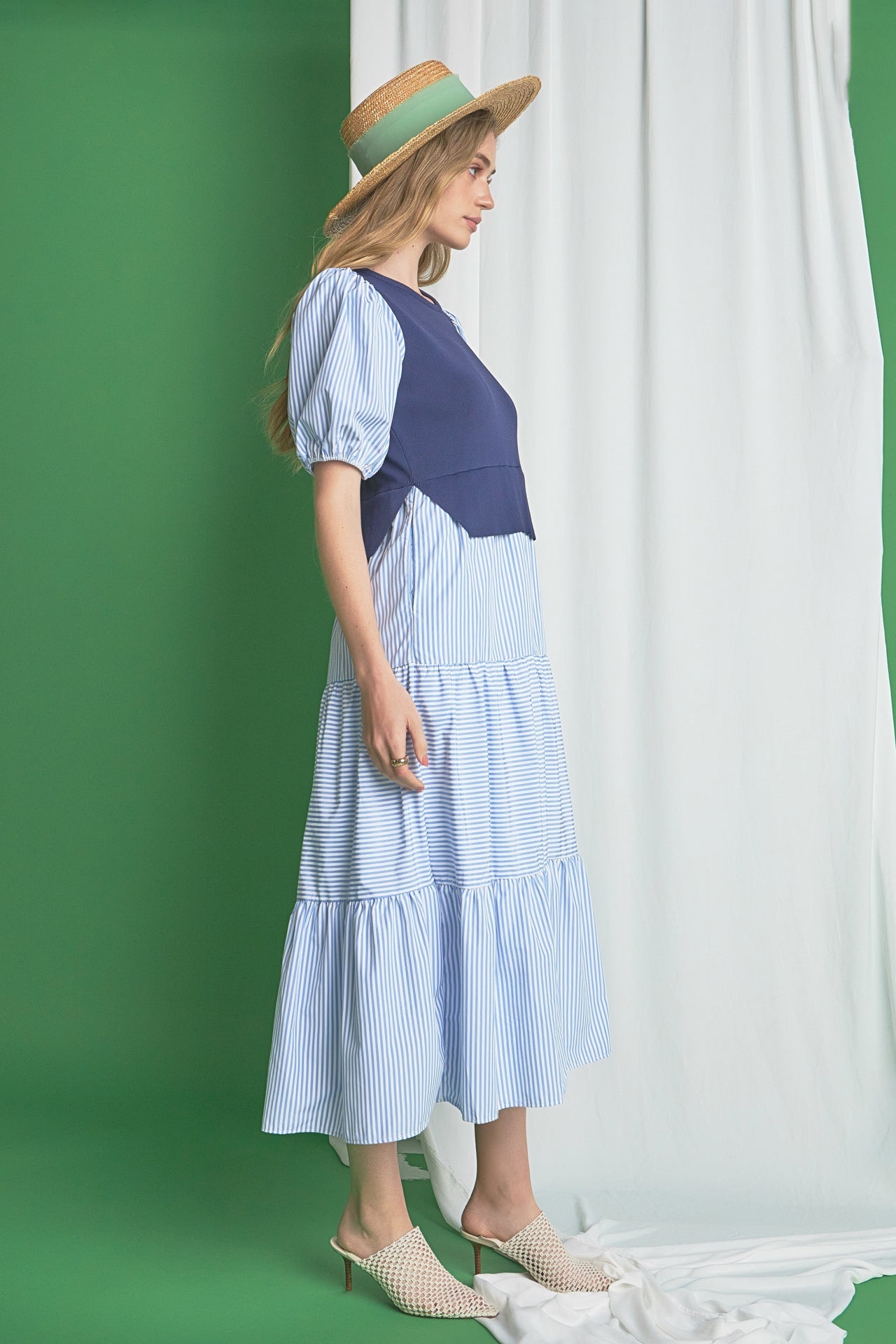 ENGLISH FACTORY - English Factory - Tiered Mixed Media Maxi Dress - DRESSES available at Objectrare