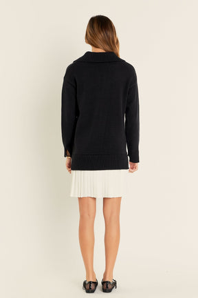 ENGLISH FACTORY - Layered Sweater Dress - DRESSES available at Objectrare