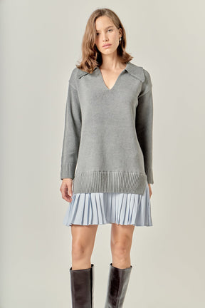 ENGLISH FACTORY - Layered Sweater Dress - DRESSES available at Objectrare