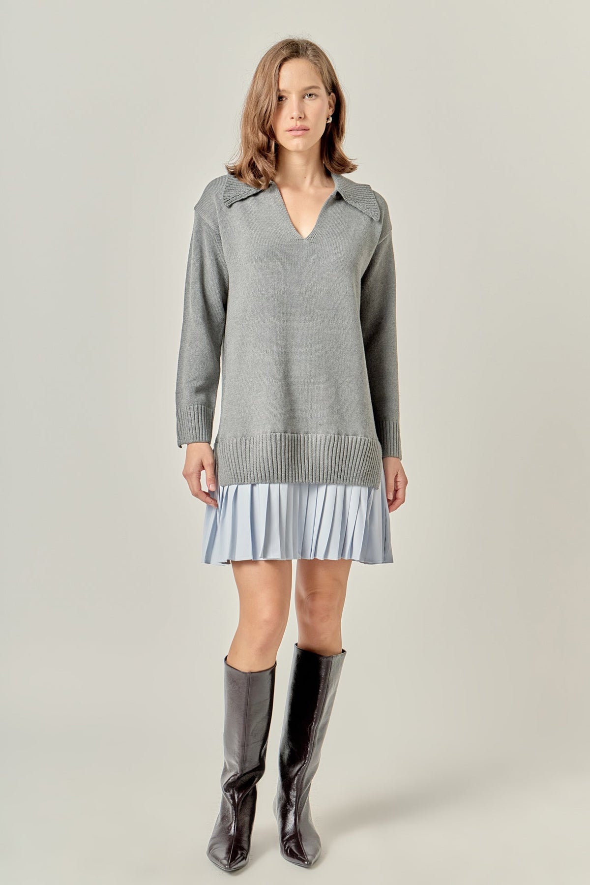 ENGLISH FACTORY - Layered Sweater Dress - DRESSES available at Objectrare