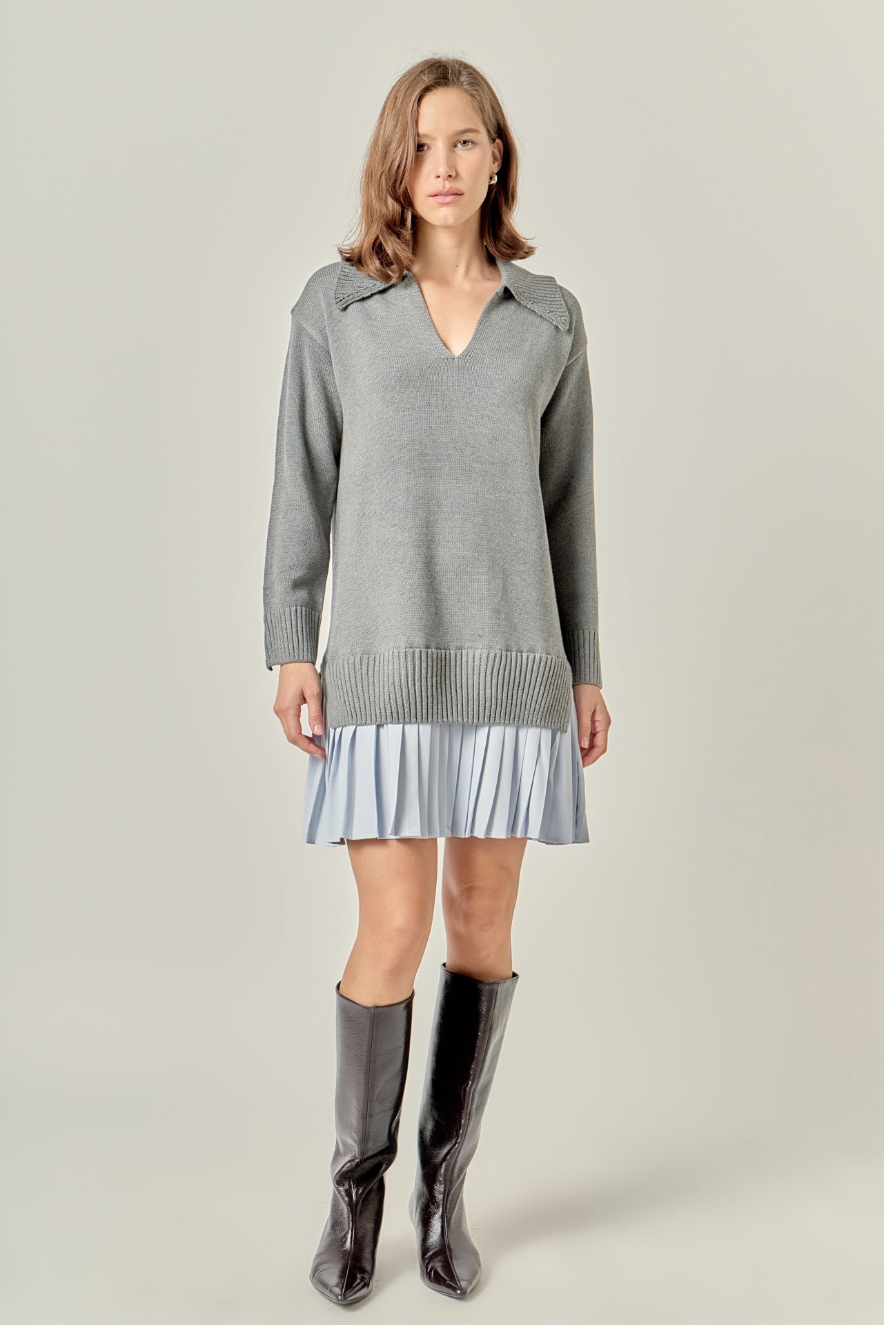 ENGLISH FACTORY - Layered Sweater Dress - DRESSES available at Objectrare