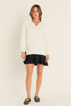 ENGLISH FACTORY - Layered Sweater Dress - DRESSES available at Objectrare