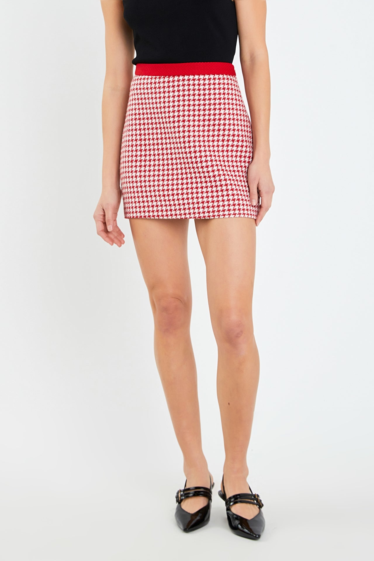 ENGLISH FACTORY - Hounds tooth Mini Skirt - SKIRTS available at Objectrare