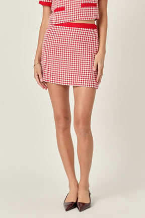 ENGLISH FACTORY - Hounds tooth Mini Skirt - SKIRTS available at Objectrare