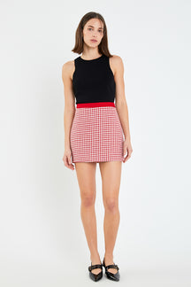 ENGLISH FACTORY - Hounds tooth Mini Skirt - SKIRTS available at Objectrare