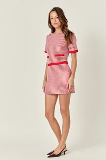 ENGLISH FACTORY - Hounds tooth Mini Skirt - SKIRTS available at Objectrare