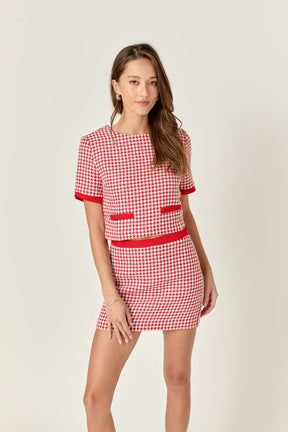 ENGLISH FACTORY - Hounds tooth Mini Skirt - SKIRTS available at Objectrare