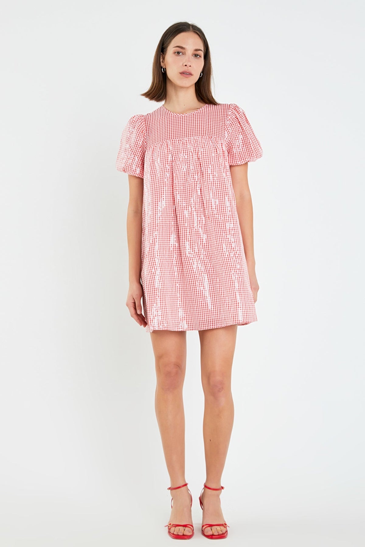 ENGLISH FACTORY - Check Sequins Mini Dress - DRESSES available at Objectrare