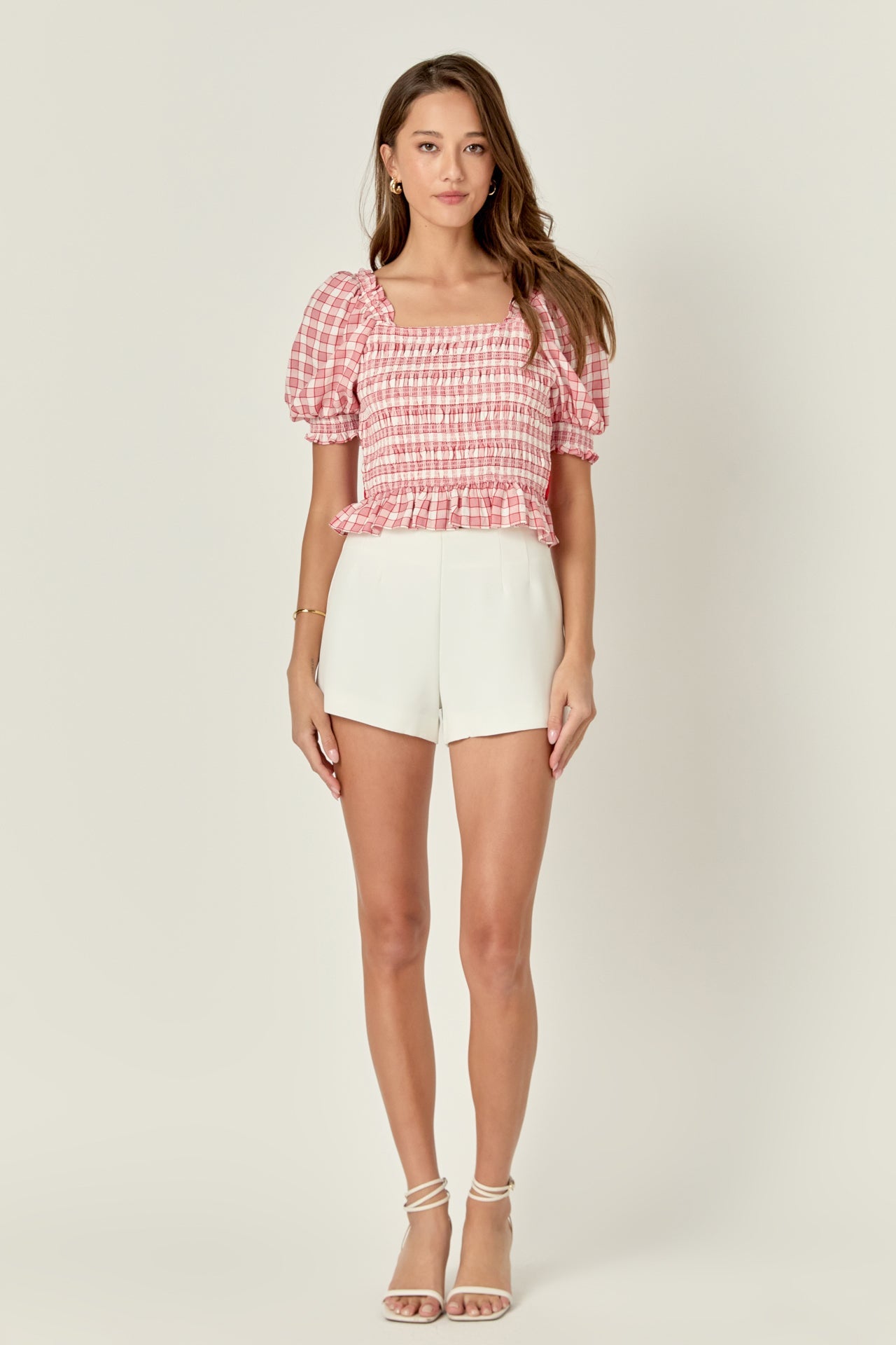 ENGLISH FACTORY - English Factory - Gingham Contrast Bow Top - TOPS available at Objectrare