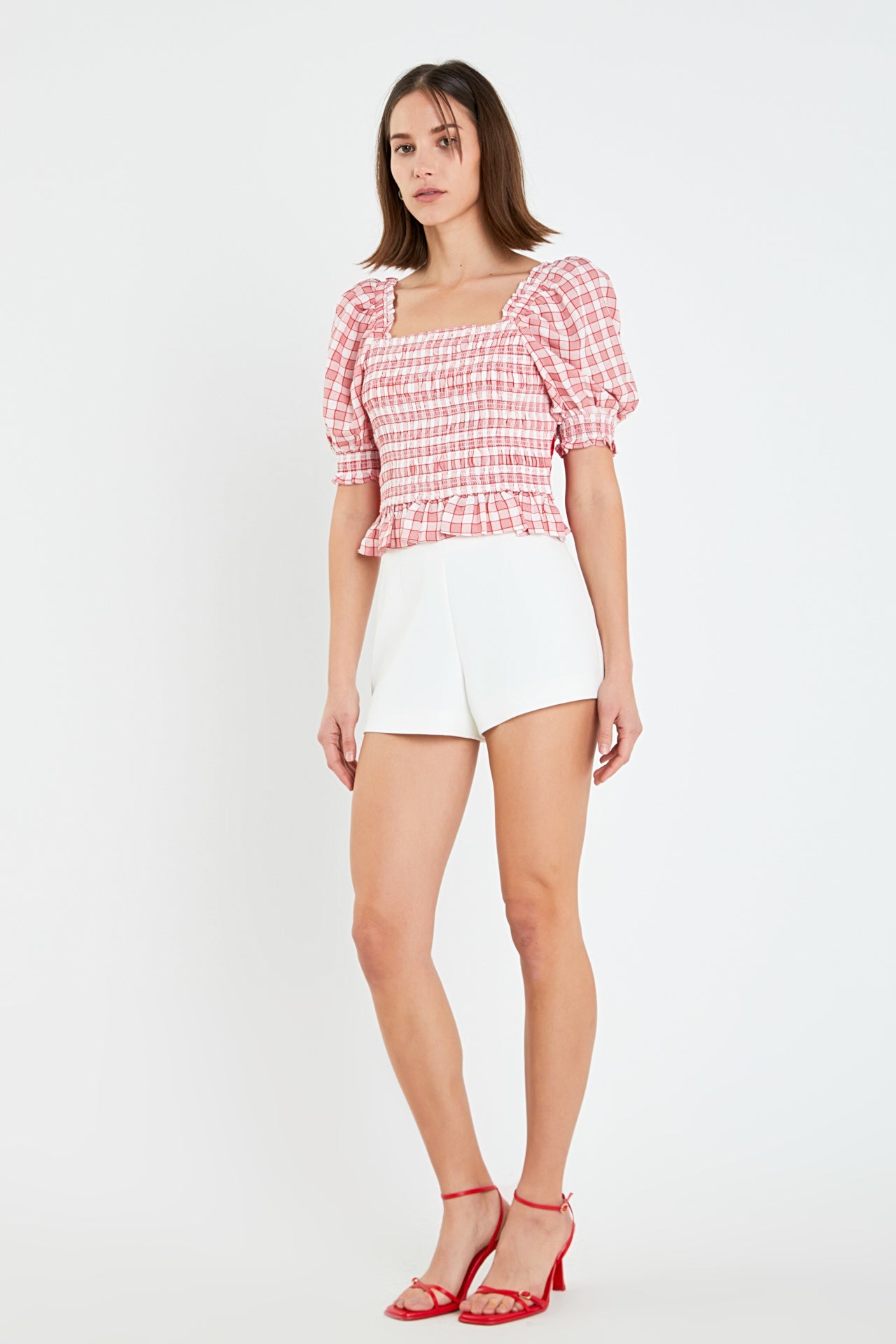 ENGLISH FACTORY - Gingham Contrast Bow Top - TOPS available at Objectrare