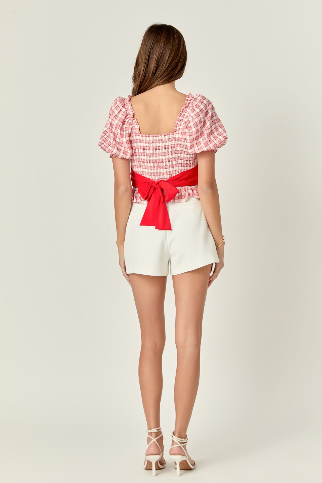 ENGLISH FACTORY - English Factory - Gingham Contrast Bow Top - TOPS available at Objectrare