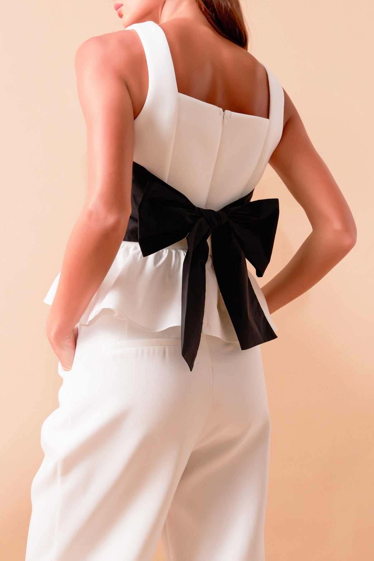 ENDLESS ROSE - Back Bow Contrast Top - TOPS available at Objectrare