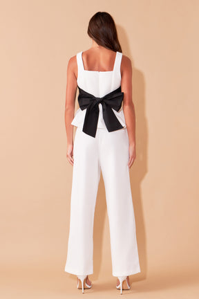 Back Bow Contrast Top