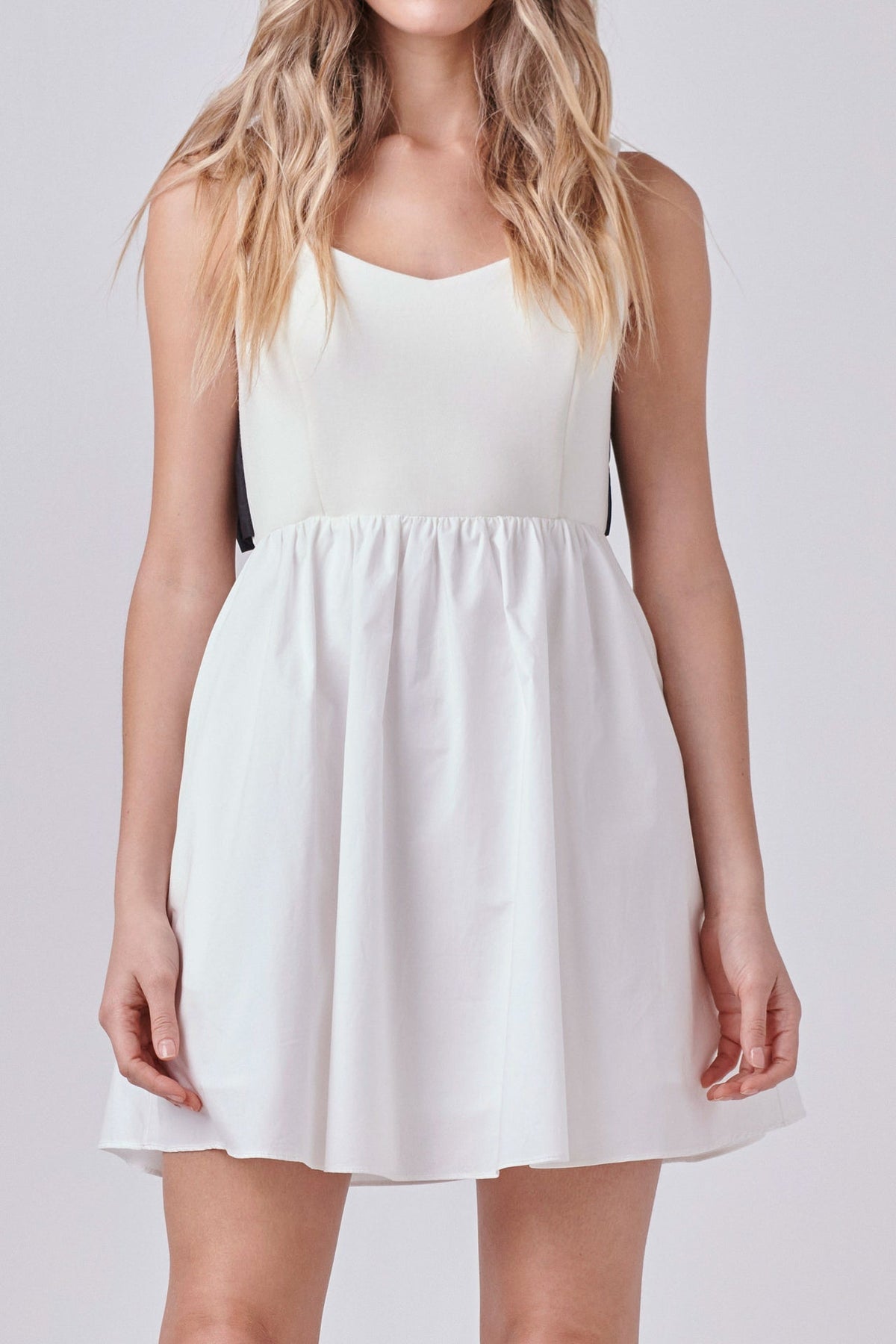 ENDLESS ROSE - Back Bow Contrast Dress - DRESSES available at Objectrare