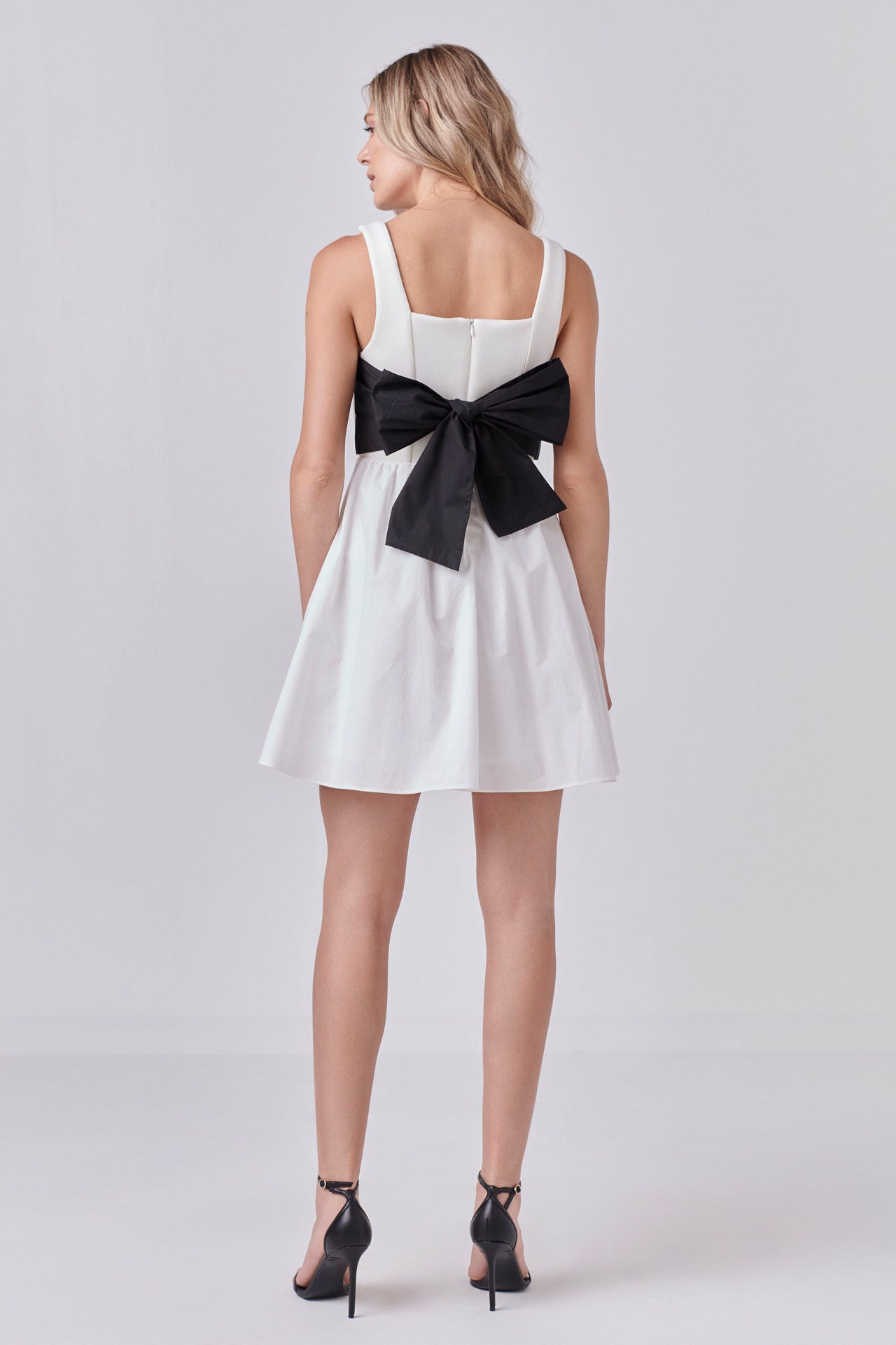 ENDLESS ROSE - Back Bow Contrast Dress - DRESSES available at Objectrare