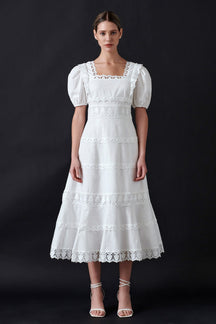 ENDLESS ROSE - Multi Lace Linen Maxi Dress - DRESSES available at Objectrare