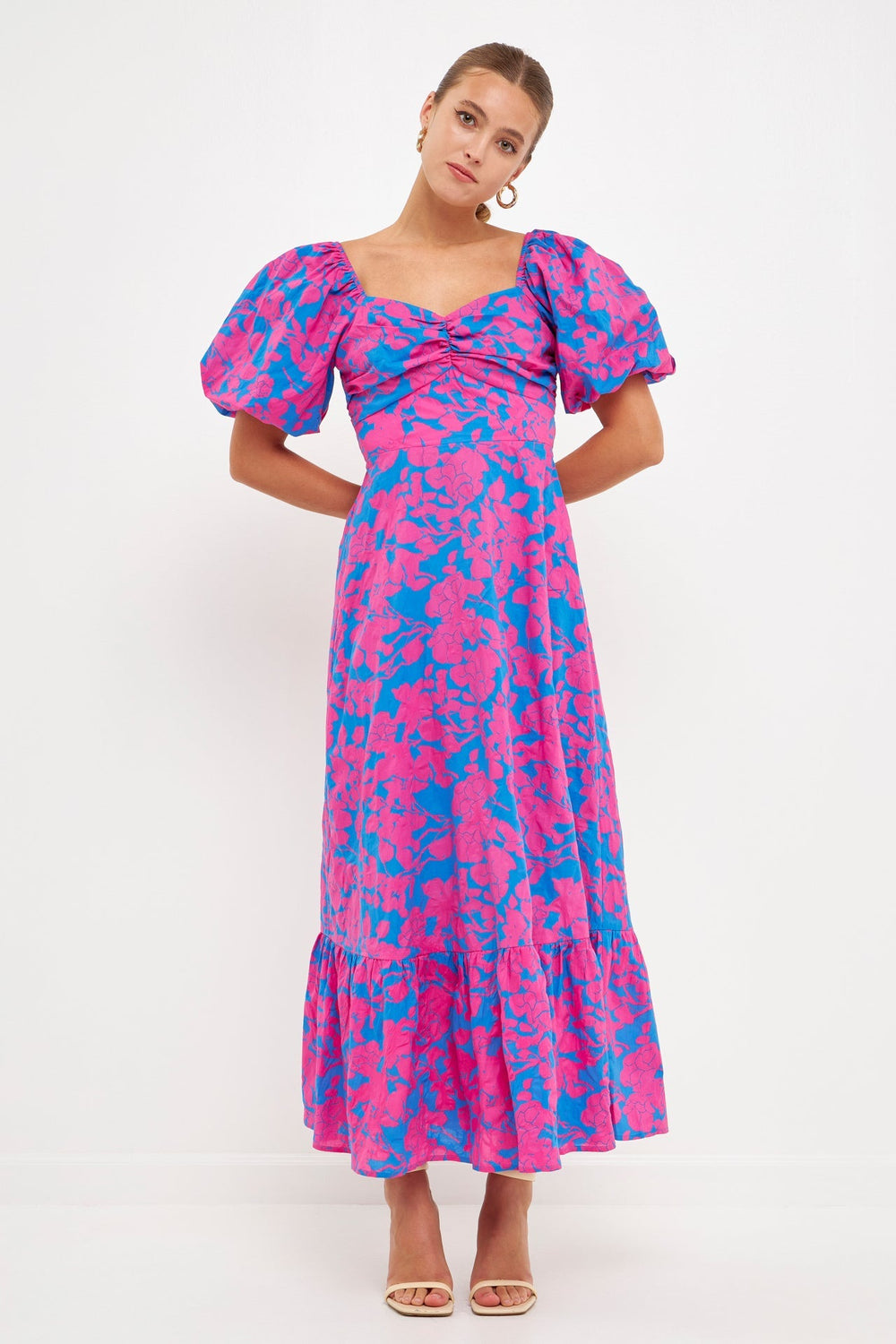 Hakeo Floral Lace Bow-Tie Maxi Dress - Black main image 1
