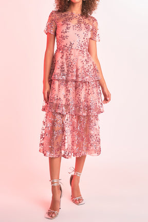 ENDLESS ROSE - Sequined Embroidered Maxi Dress - DRESSES available at Objectrare