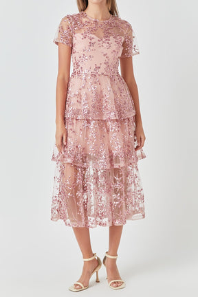 ENDLESS ROSE - Sequined Embroidered Maxi Dress - DRESSES available at Objectrare
