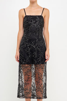ENDLESS ROSE - Sequins Embroidered Cocktail Dress - DRESSES available at Objectrare