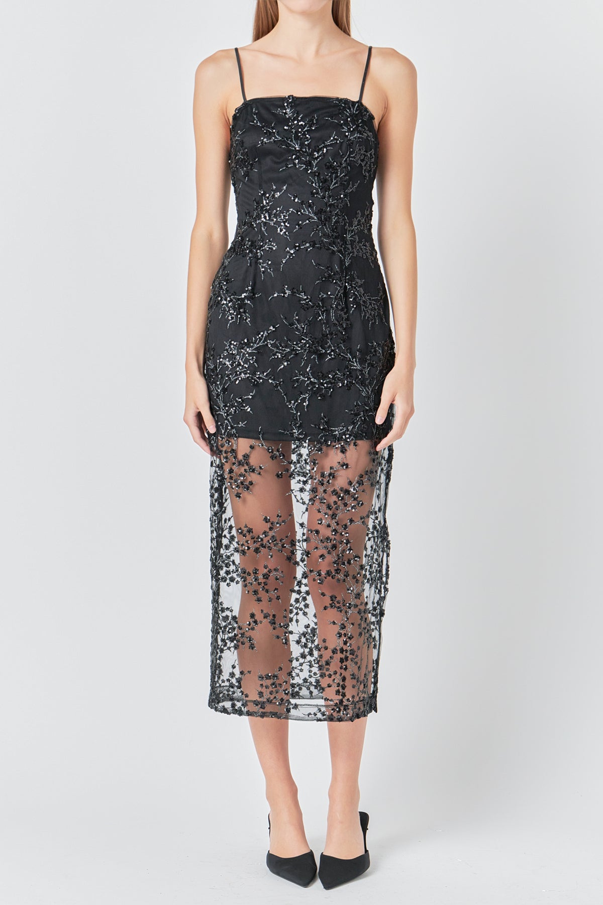 ENDLESS ROSE - Sequins Embroidered Cocktail Dress - DRESSES available at Objectrare