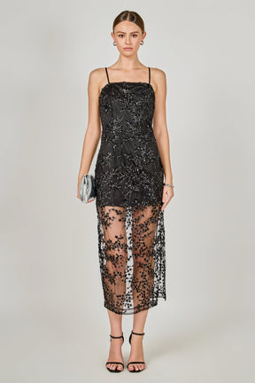 ENDLESS ROSE - Sequins Embroidered Cocktail Dress - DRESSES available at Objectrare