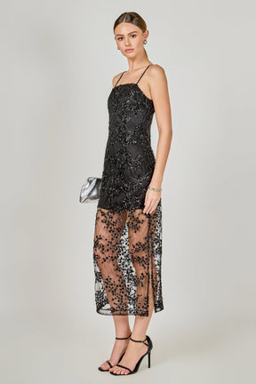 ENDLESS ROSE - Sequins Embroidered Cocktail Dress - DRESSES available at Objectrare