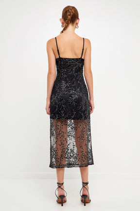 ENDLESS ROSE - Sequins Embroidered Cocktail Dress - DRESSES available at Objectrare