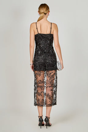 ENDLESS ROSE - Sequins Embroidered Cocktail Dress - DRESSES available at Objectrare