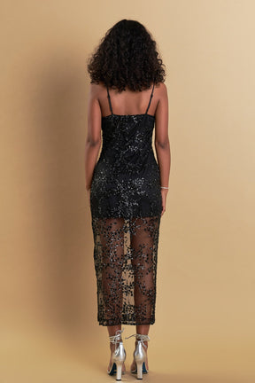 ENDLESS ROSE - Sequins Embroidered Cocktail Dress - DRESSES available at Objectrare