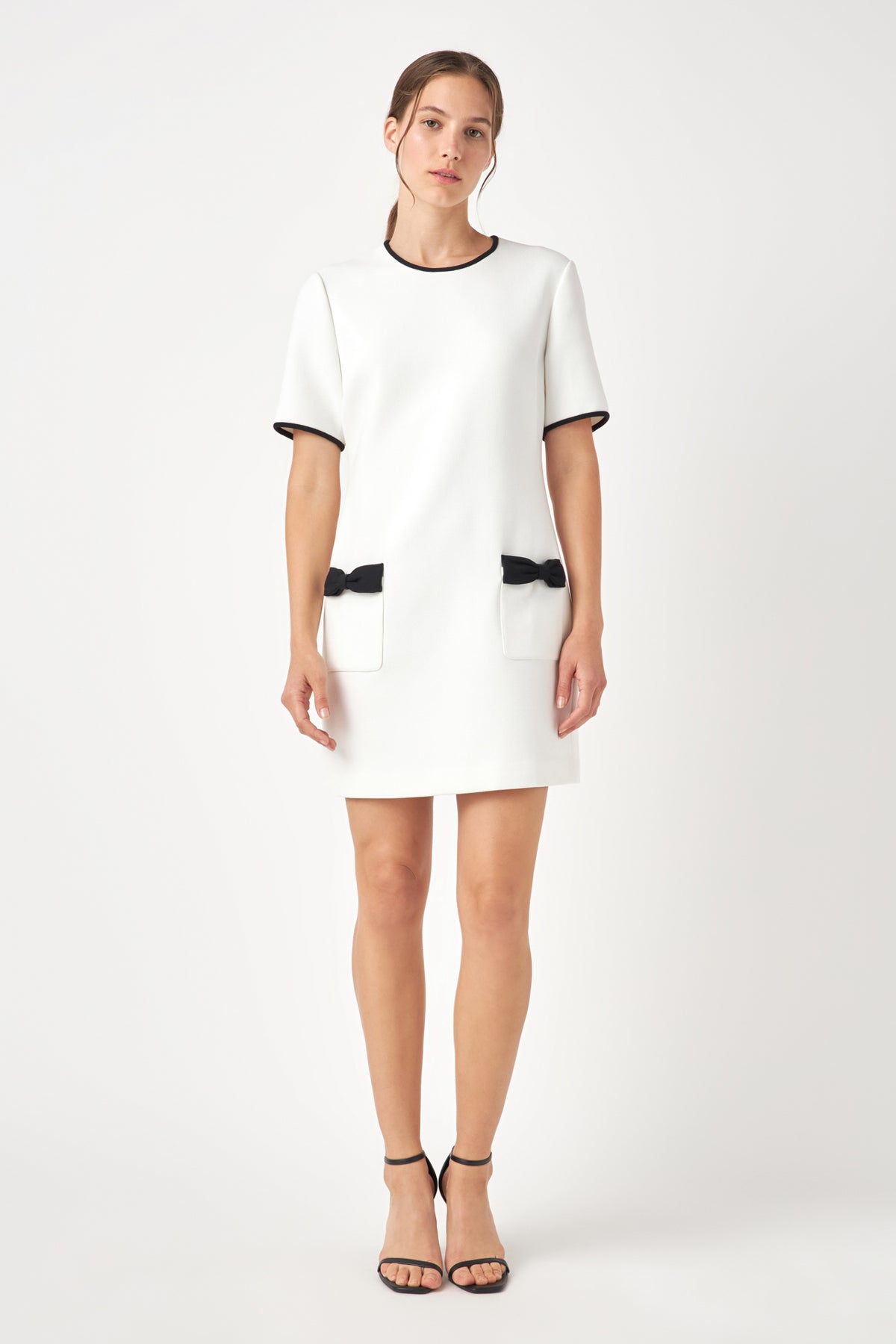 ENGLISH FACTORY - English Factory - Contrast Accent Shift Pocket Mini Dress - DRESSES available at Objectrare