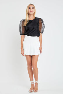 ENGLISH FACTORY - English Factory - Organza Puff Sleeve Top - TOPS available at Objectrare