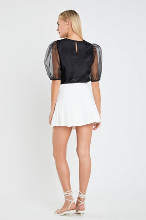 ENGLISH FACTORY - English Factory - Organza Puff Sleeve Top - TOPS available at Objectrare