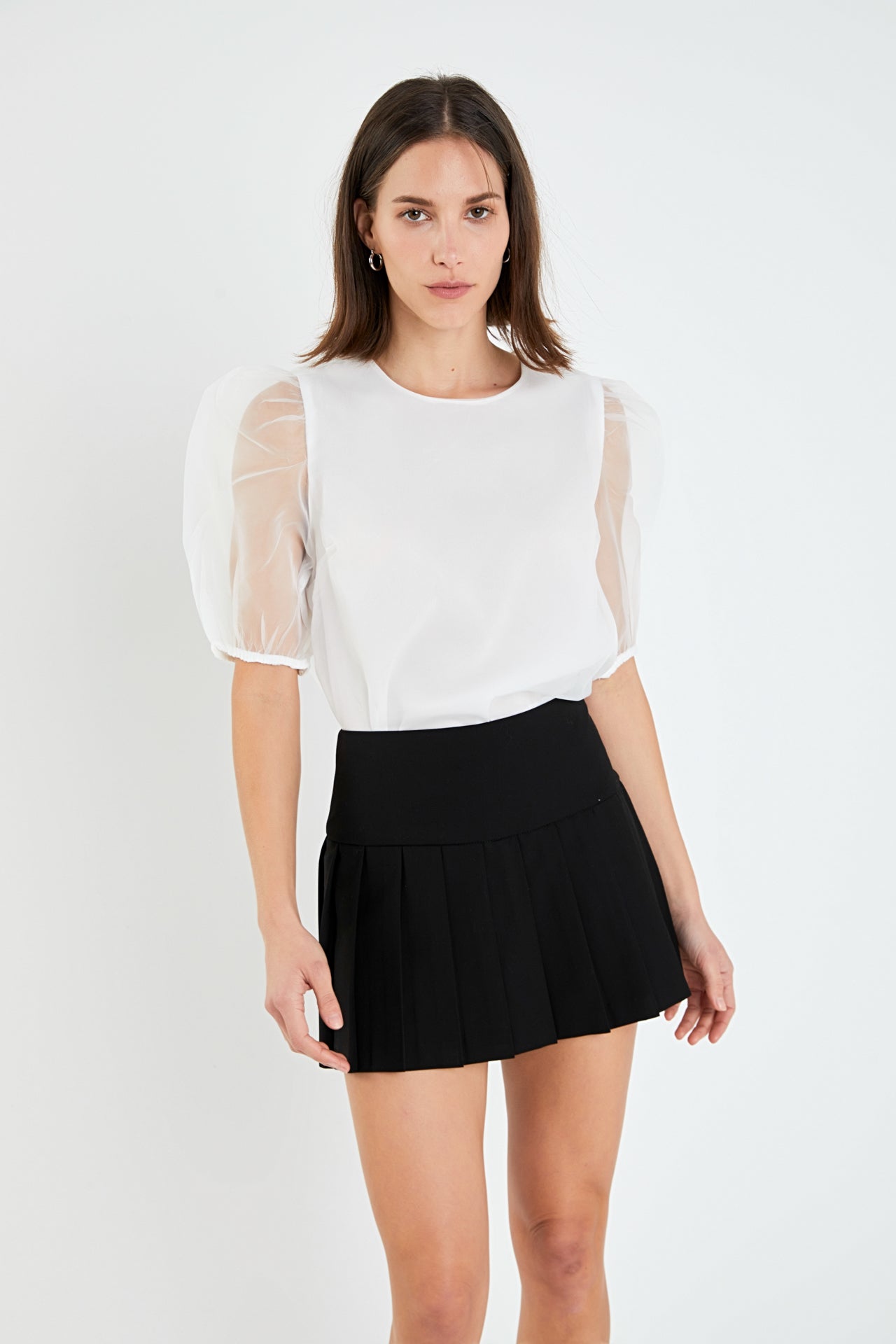 ENGLISH FACTORY - English Factory - Organza Puff Sleeve Top - TOPS available at Objectrare