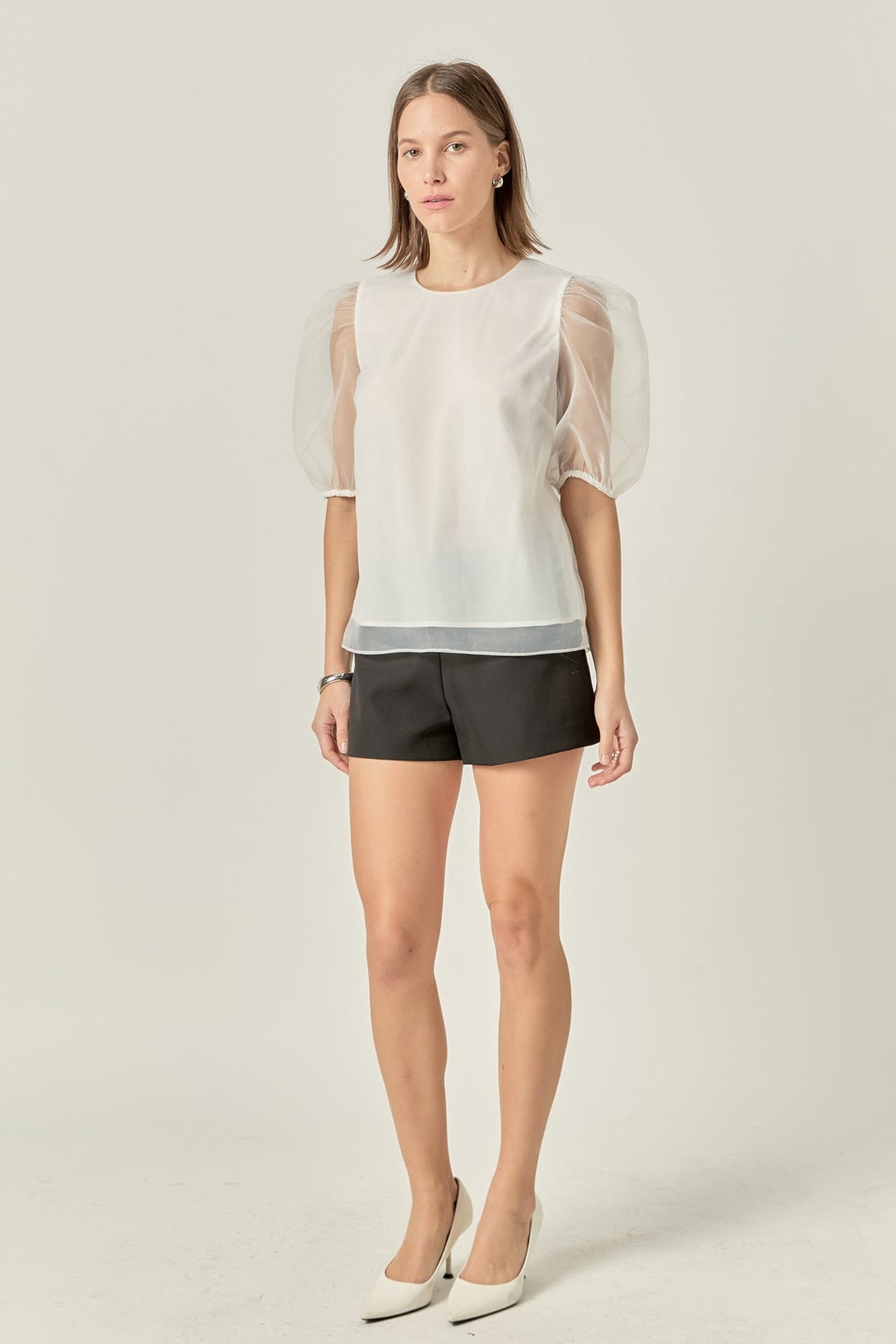 ENGLISH FACTORY - Organza Puff Sleeve Top - TOPS available at Objectrare