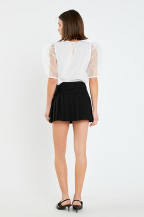 ENGLISH FACTORY - Organza Puff Sleeve Top - TOPS available at Objectrare