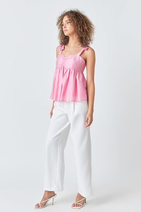 ENDLESS ROSE - Endless Rose - Bow Accent Top - TOPS available at Objectrare