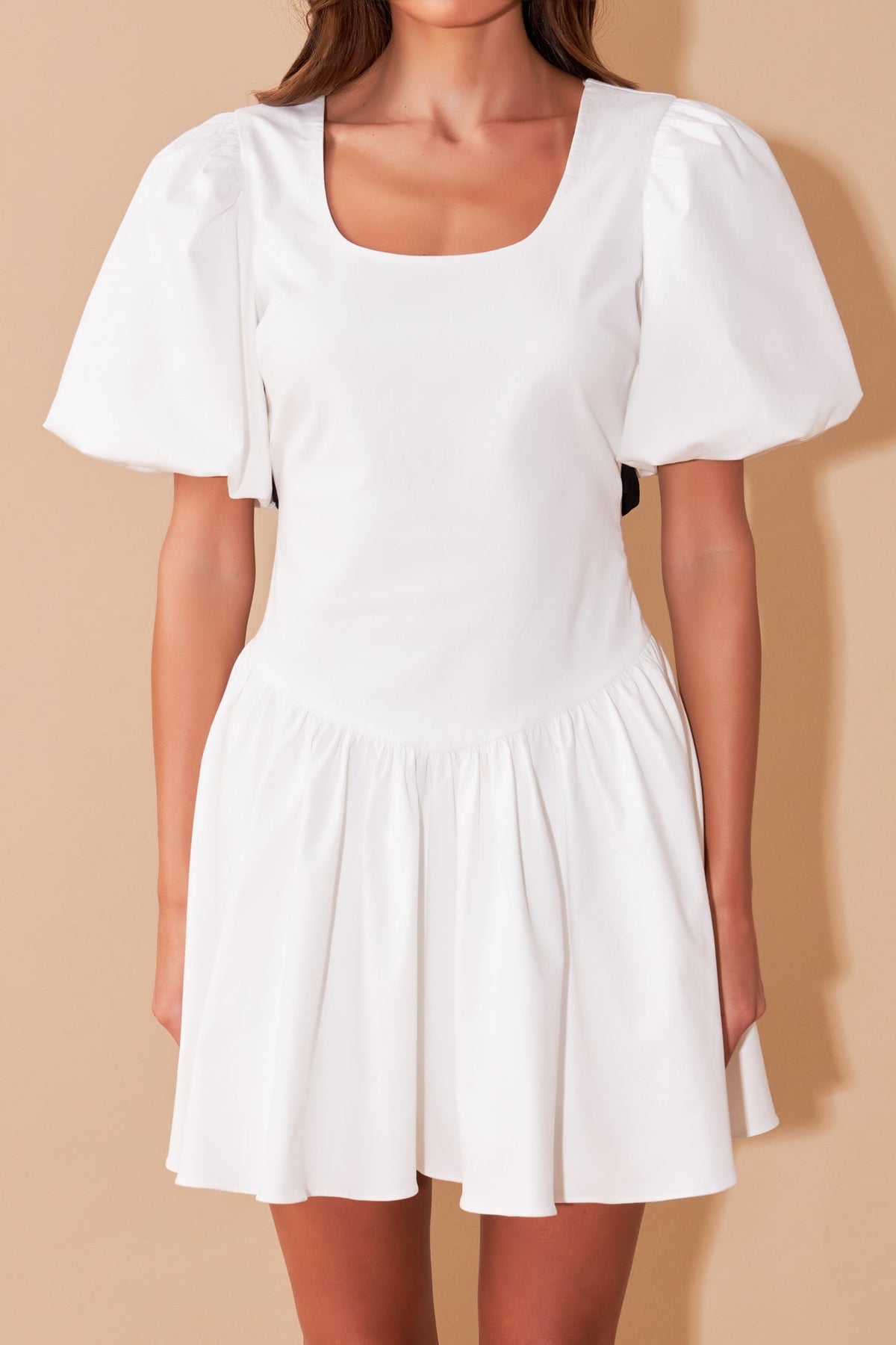 ENDLESS ROSE - Contrast Bow Low Back Mini Dress - DRESSES available at Objectrare
