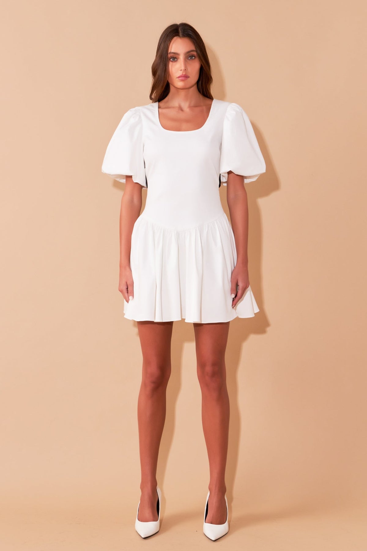 ENDLESS ROSE - Contrast Bow Low Back Mini Dress - DRESSES available at Objectrare