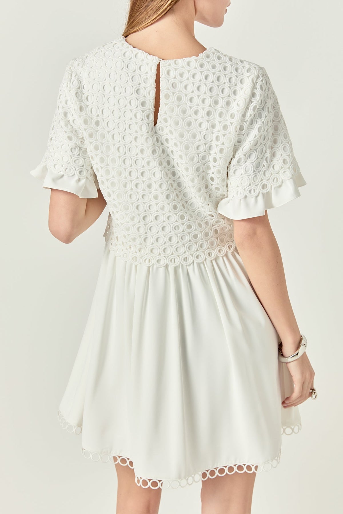 ENGLISH FACTORY - Mixed Media Lace Dress - DRESSES available at Objectrare