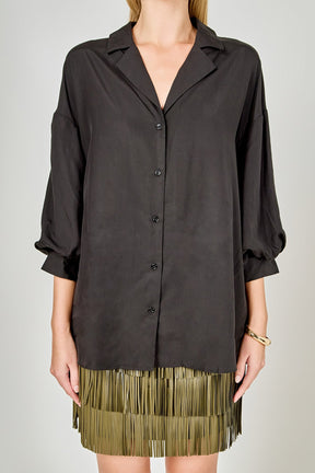 ENDLESS ROSE - Button-Up Collared Shirt - SHIRTS & BLOUSES available at Objectrare