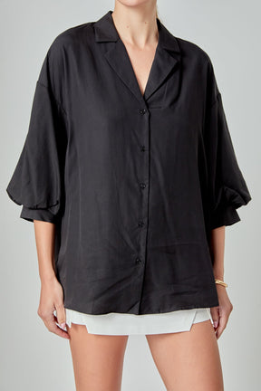 ENDLESS ROSE - Button-Up Collared Shirt - SHIRTS & BLOUSES available at Objectrare