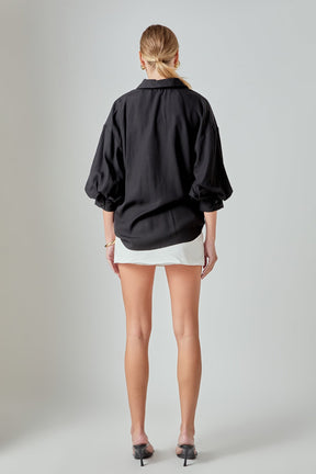 ENDLESS ROSE - Button-Up Collared Shirt - TOPS available at Objectrare