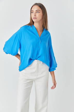 ENDLESS ROSE - Button-Up Collared Shirt - SHIRTS & BLOUSES available at Objectrare