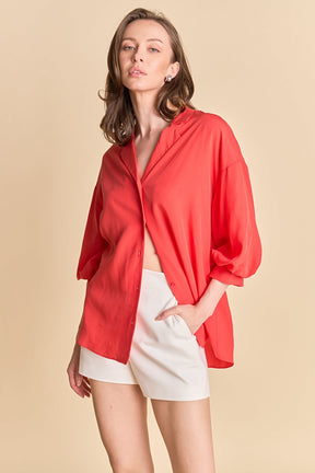 ENDLESS ROSE - Button-Up Collared Shirt - TOPS available at Objectrare