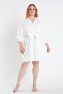 ENDLESS ROSE - Endless Rose - Blouson Sleeve Belted Shirt Dress - DRESSES available at Objectrare