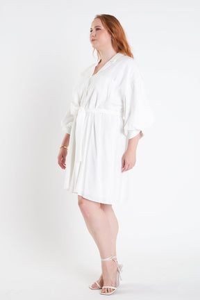 ENDLESS ROSE - Endless Rose - Blouson Sleeve Belted Shirt Dress - DRESSES available at Objectrare